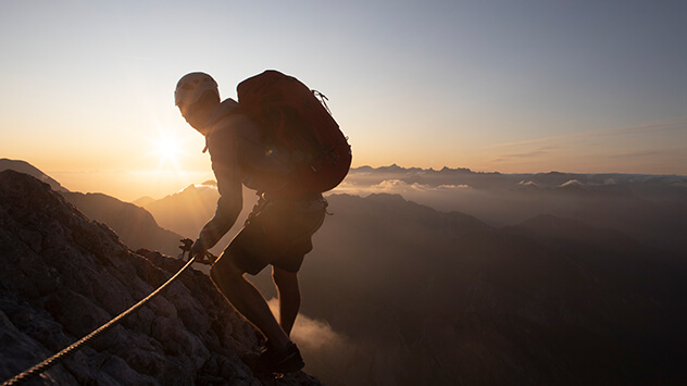 Kletterer in den Bergen von Tirol